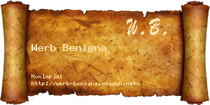 Werb Benigna névjegykártya